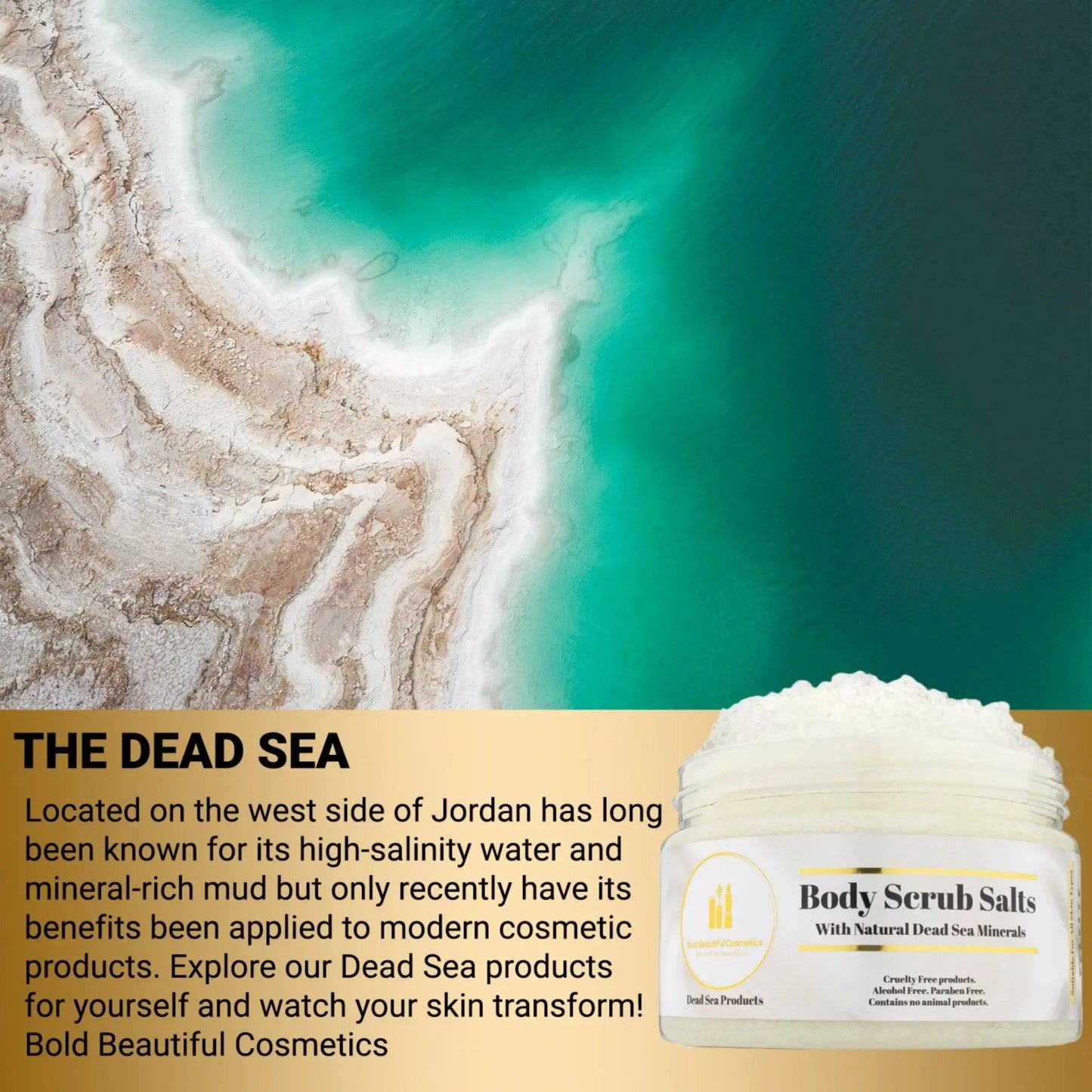 Bold Beautiful Cosmetics Dead Sea Body Scrub Salts - Lavender & Matricaria Scent - Body Scrub Salts - 850046440052