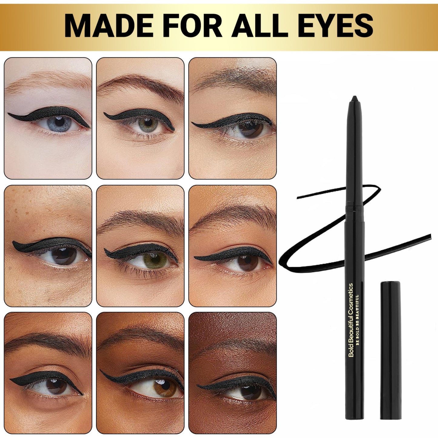 Bold Beautiful Cosmetics Eyeliner Pencil - Mechanical Pencil Eyeliner - 850046440205