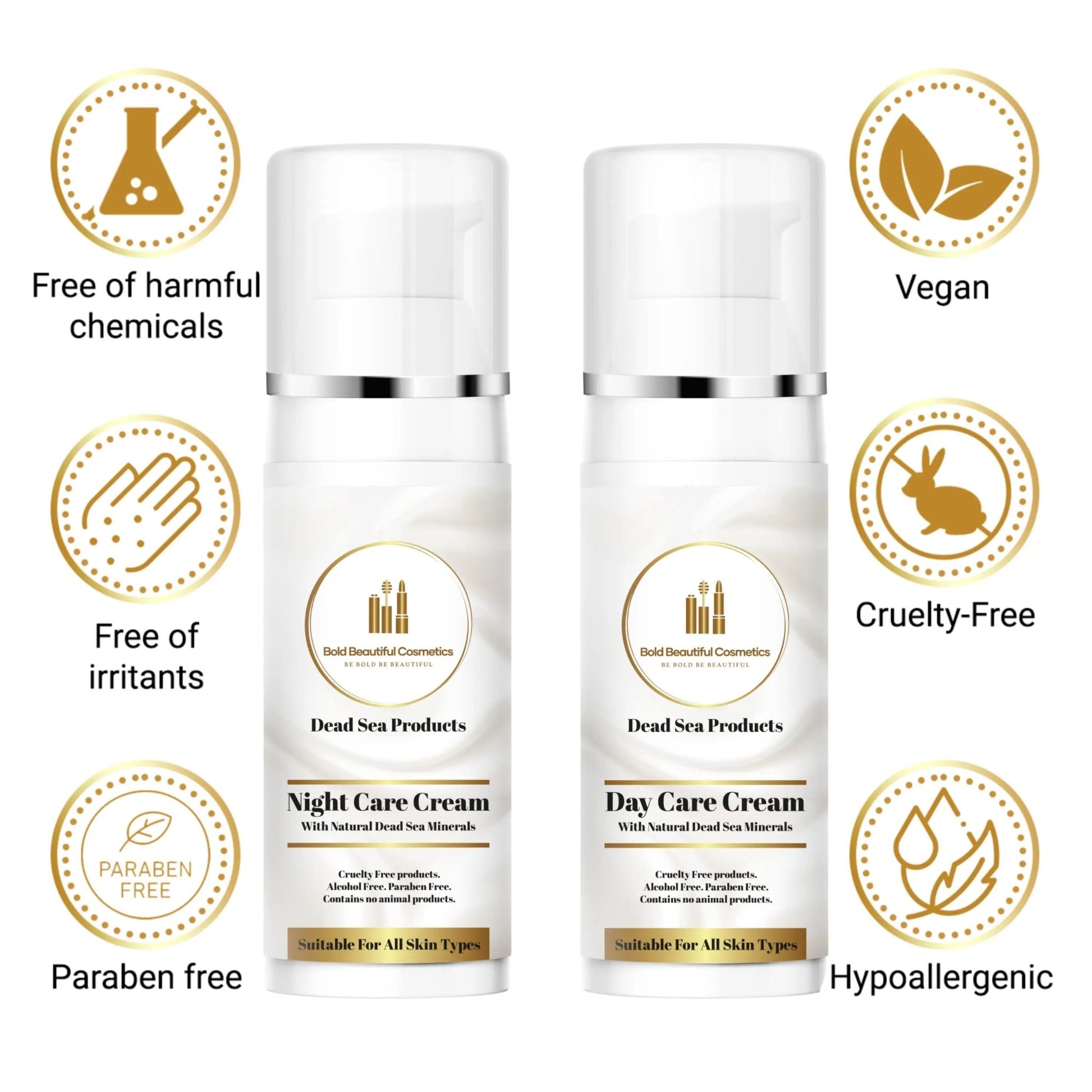 Day and Night Face Moisturizer Kit with Dead Sea Minerals - 850046440410 - Bold Beautiful Cosmetics