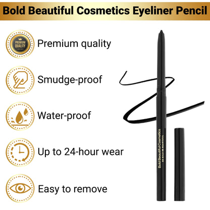 Eyeliner Pencil Waterproof Long Lasting - Mechanical Eyeliner Pencil - 850046440205 - Bold Beautiful Cosmetics