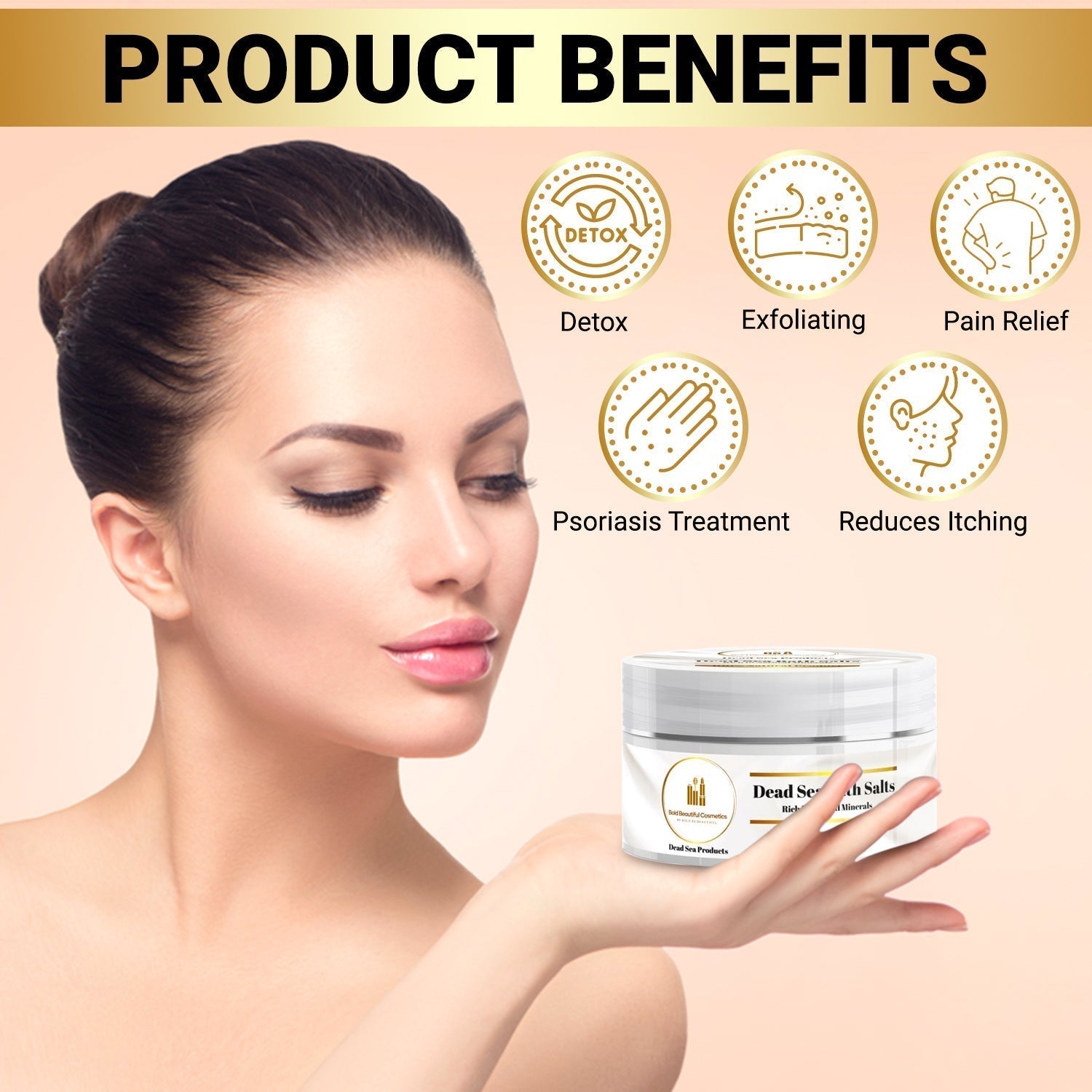 Dead Sea Salt Bath and Feet Soaking - Natural Dead Sea Bath Salts - 850046440045 - Bold Beautiful Cosmetics