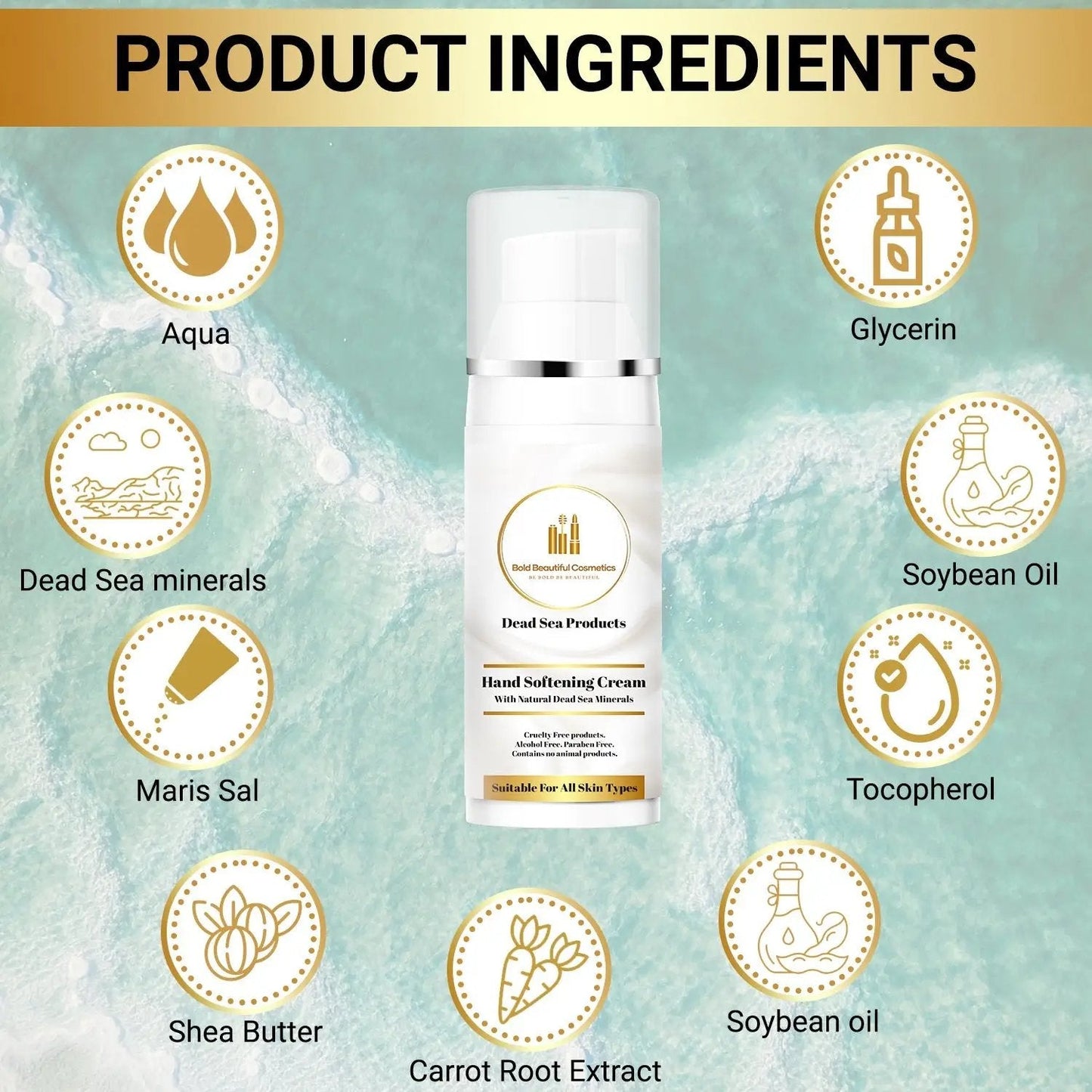 Dead Sea Minerals Hand Moisturizer and Softening Cream - Hand Softening Cream - 850046440069 - Bold Beautiful Cosmetics